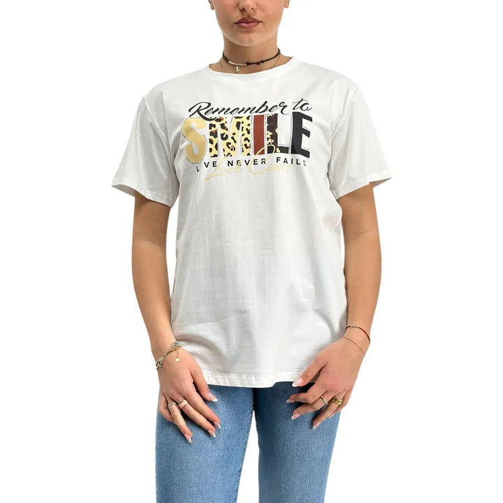 Bassini, T-Shirt, Donna, Cotone, Bianco