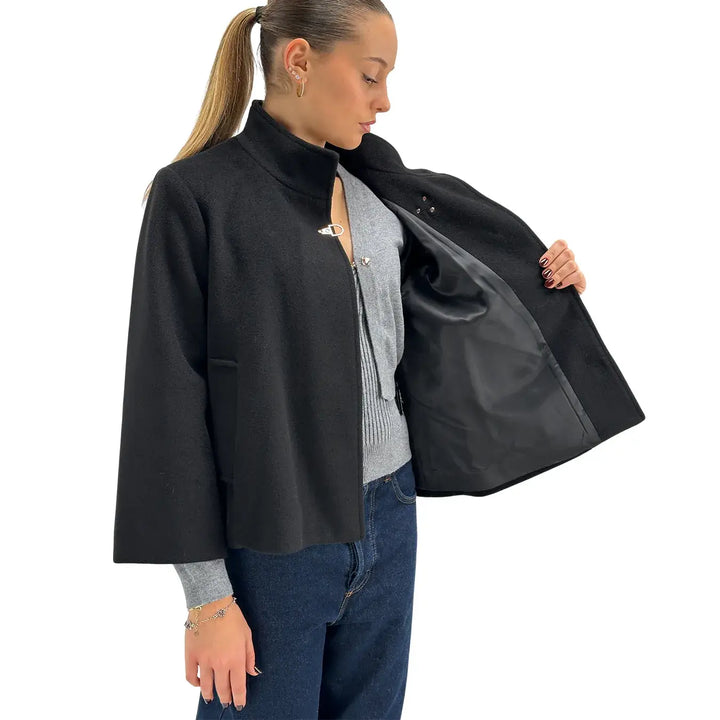 Markup, Cappa Corta, Donna, Tessuto Misto, Nero