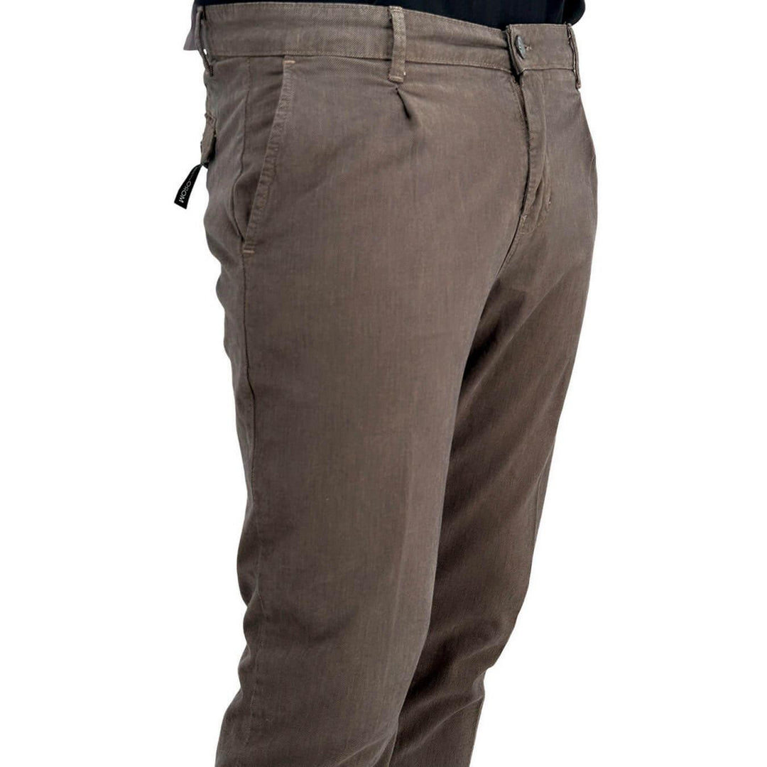 Moro Pantaloni Chino, Uomo, Regular Fit, Cotone, Grigio