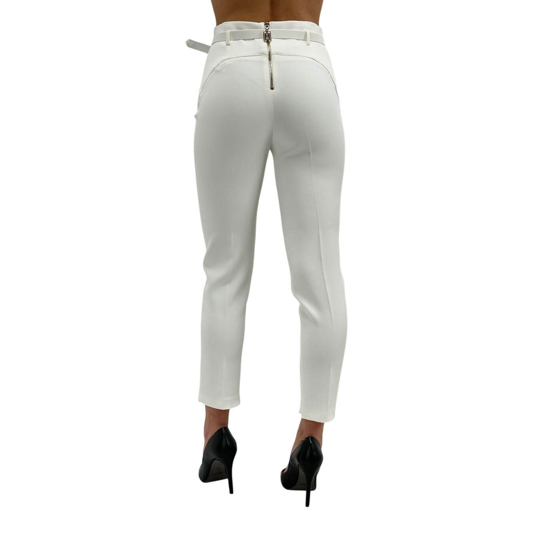 Relish Esplora Pantaloni Donna, Vita Alta, Cinturino, Bianco