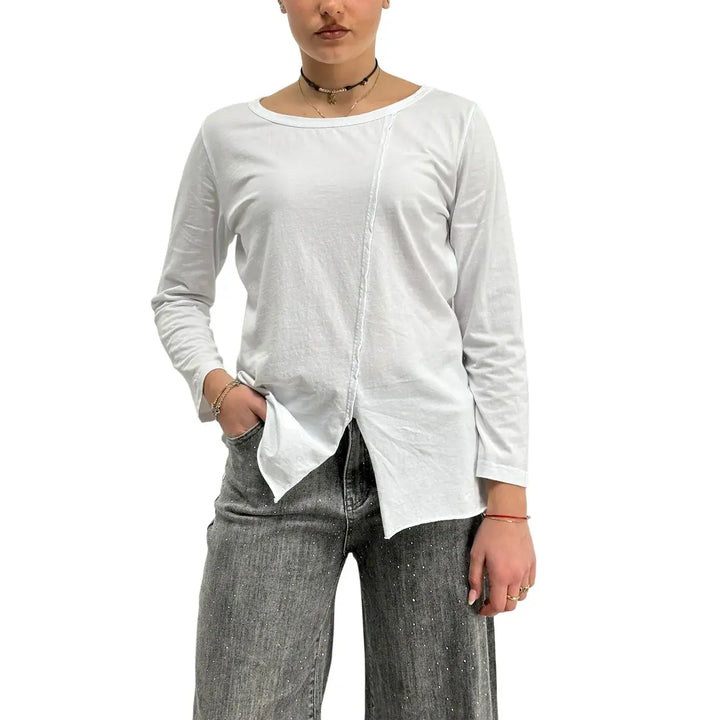 Bassini, T-Shirt, Donna, Cotone, Bianco