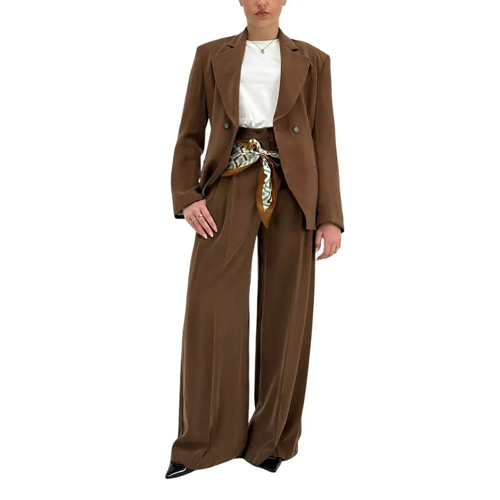 Kontatto, Pantaloni, Donna, Vita Alta, Cacao