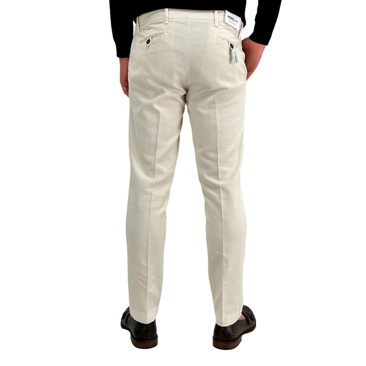 Moro Pantaloni Chino, Uomo, Regular Fit, Cotone, Avorio