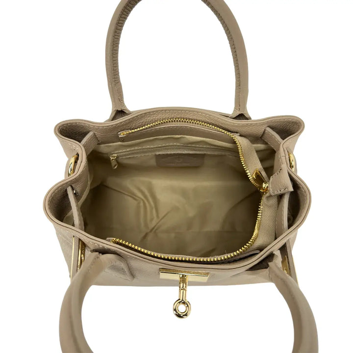 Bassini, Borsa, Donna, Aurora, Pelle, Beige