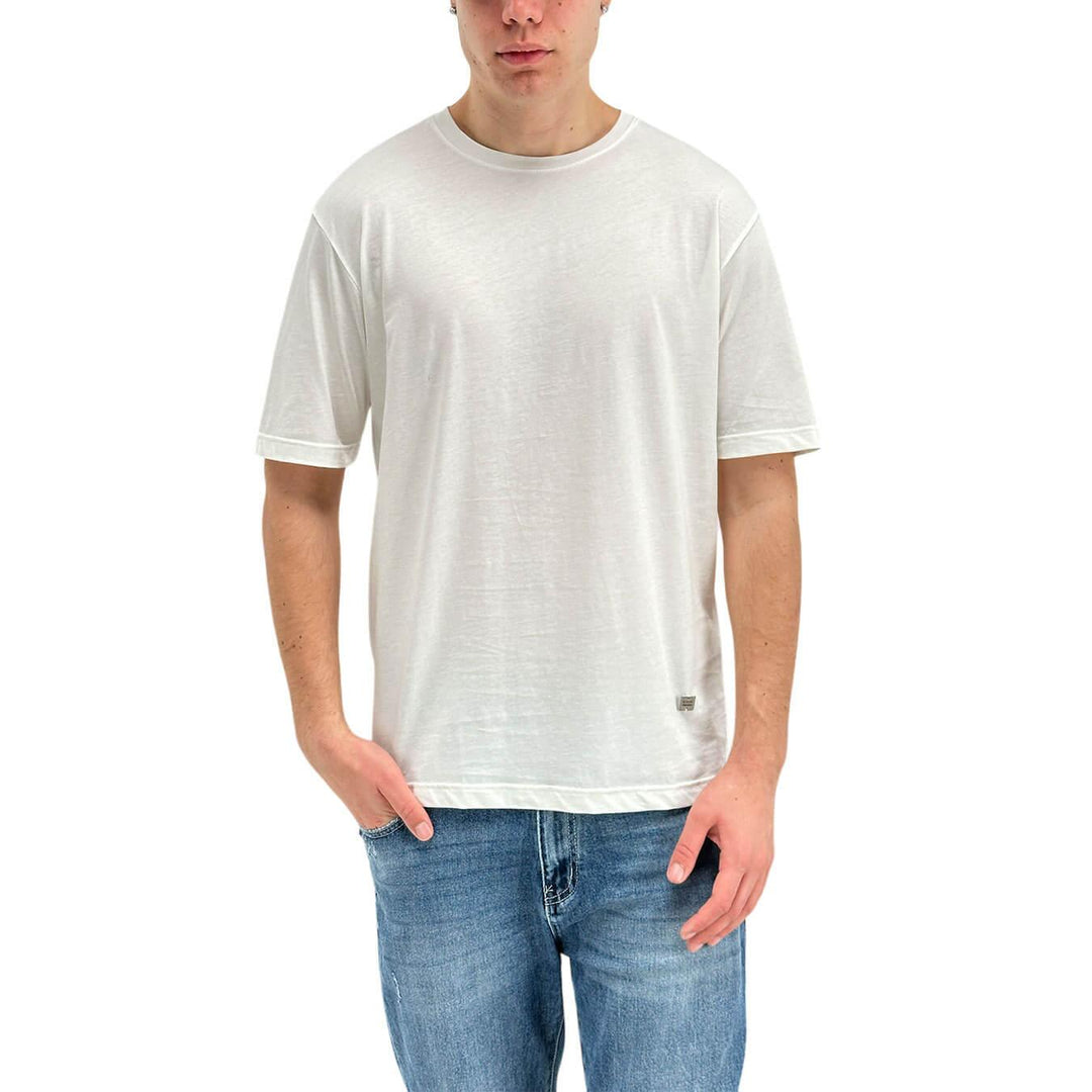 BL.11 Block Eleven T-Shirt Uomo, Manica Corta, Tartaruga, Bianco