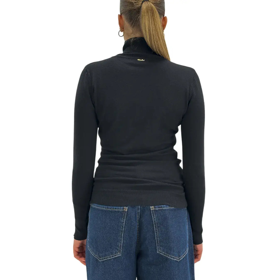 Koralline, Maglia Lupetto, Donna, Tessuto Misto, Nero