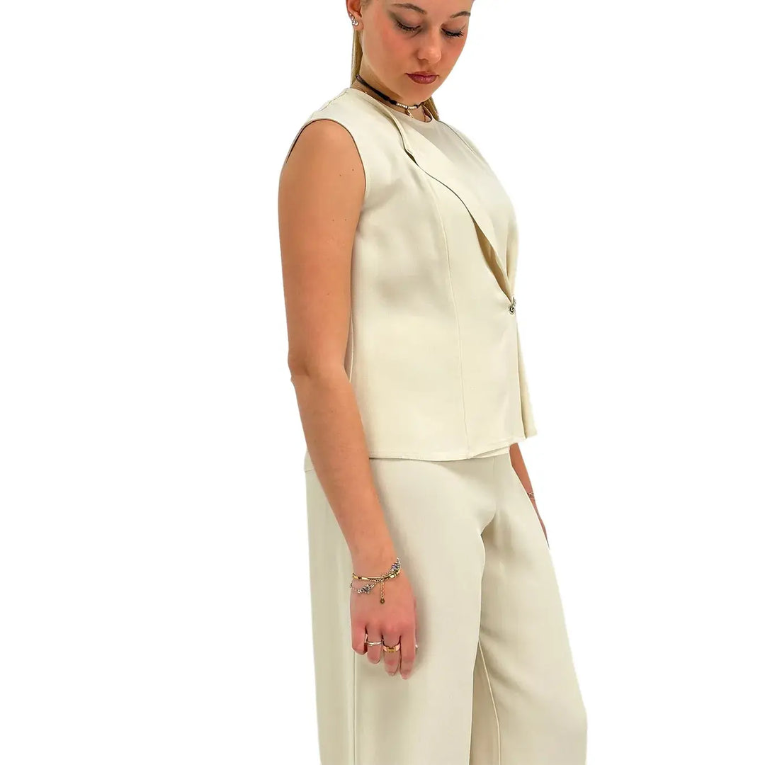 Ottod'Ame, Top, Donna, Dettaglio Metallo, Latte