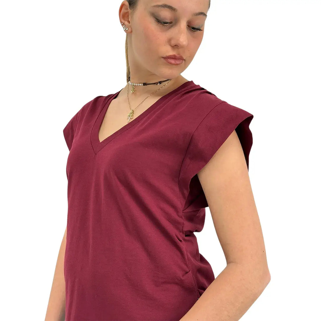 Ottod'Ame, T-Shirt, Donna, Cotone Modal, Merlot