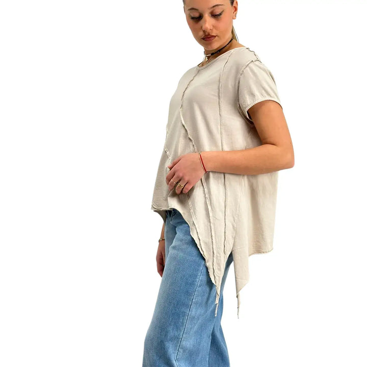 Bassini, T-Shirt, Donna, Cotone, Beige