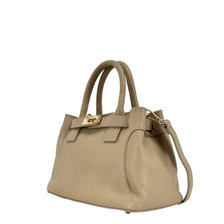 Bassini, Borsa, Donna, Aurora, Pelle, Beige