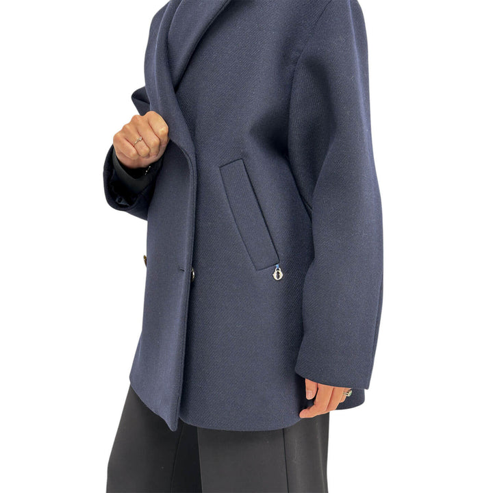 Ottod'Ame, Cappotto, Donna, Caban, Lana, Blu
