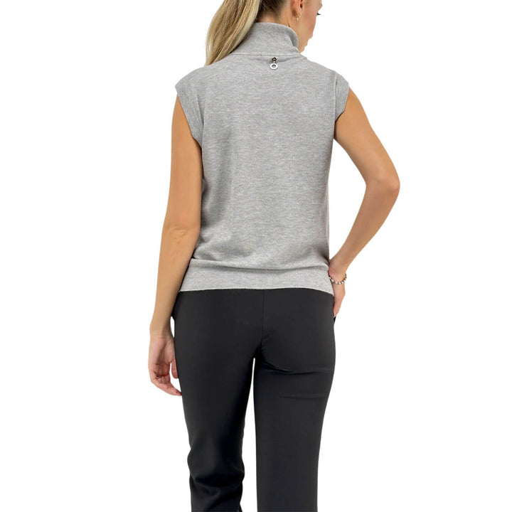 Relish, Gilet, Collo Alto, Nasso, Maxi Fiocco, Viscosa, Grigio