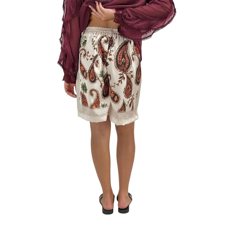 Bassini Shorts Donna Cipria con Fantasia Cashmere in Poliestere