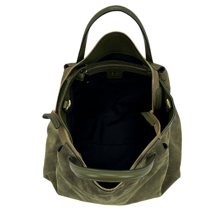 Avenue67 Elettra Donna, Handbag Medium, Camoscio, Verde