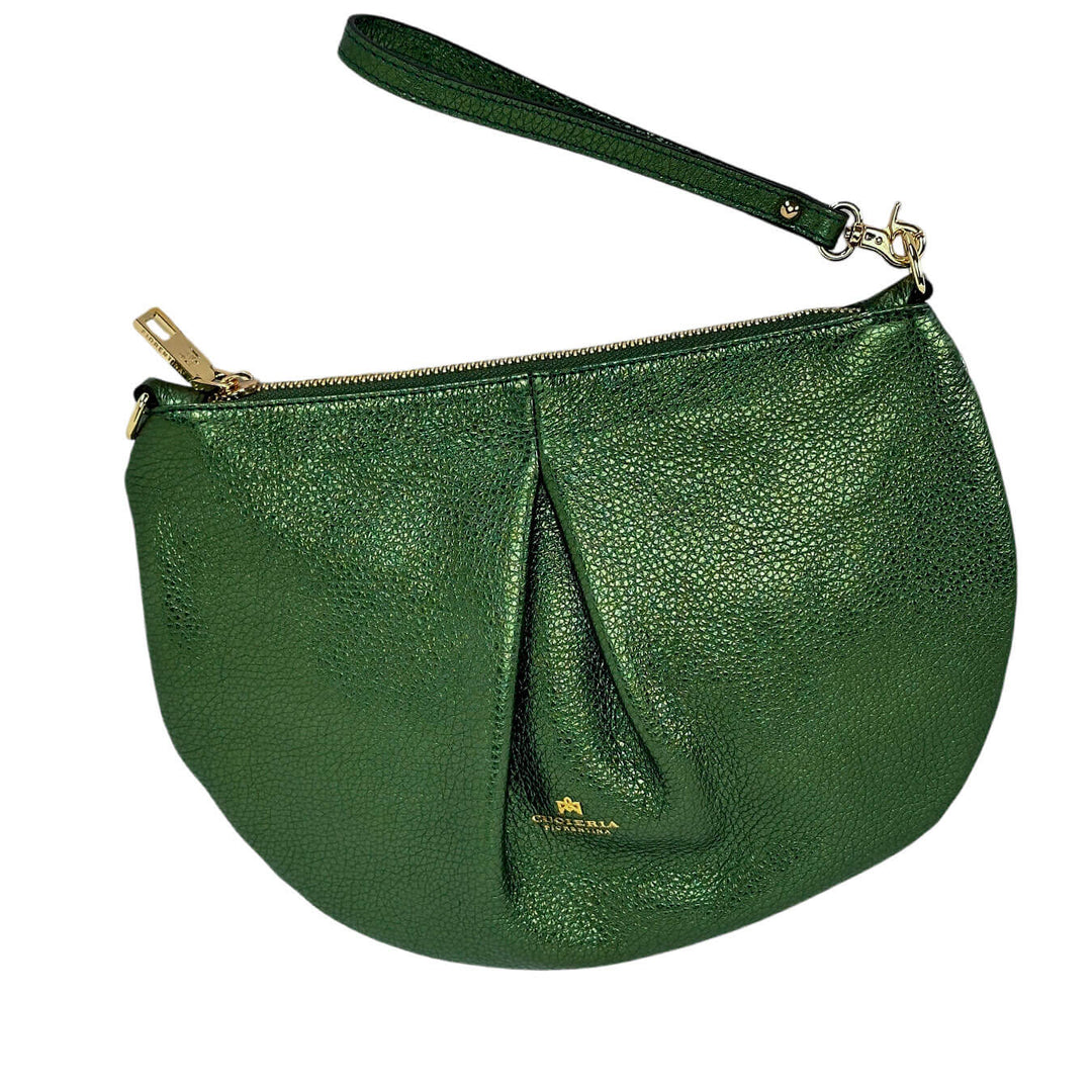 Cuoieria Fiorentina Emma Borsa Donna, Pouch Tracolla, Pelle, Verde