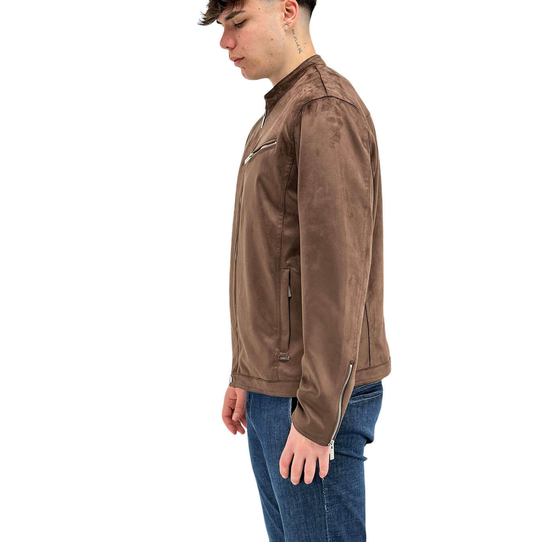 MarKup Giubbotto Uomo, Jacket Bomber, Ecopelle, Marrone