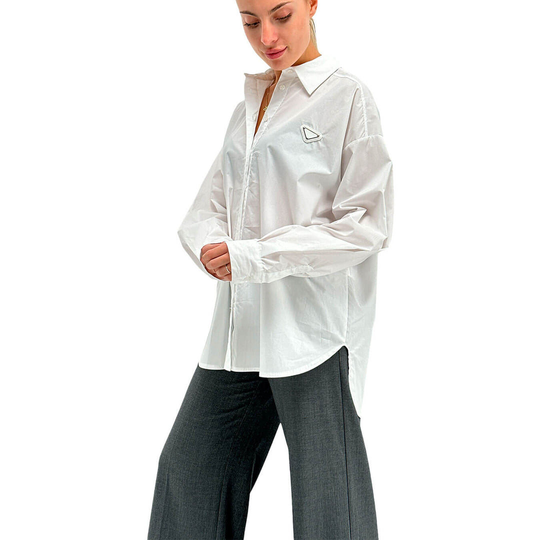 Tension In Women's Shirt, Over, Balloon Sleeve, Cotton, White