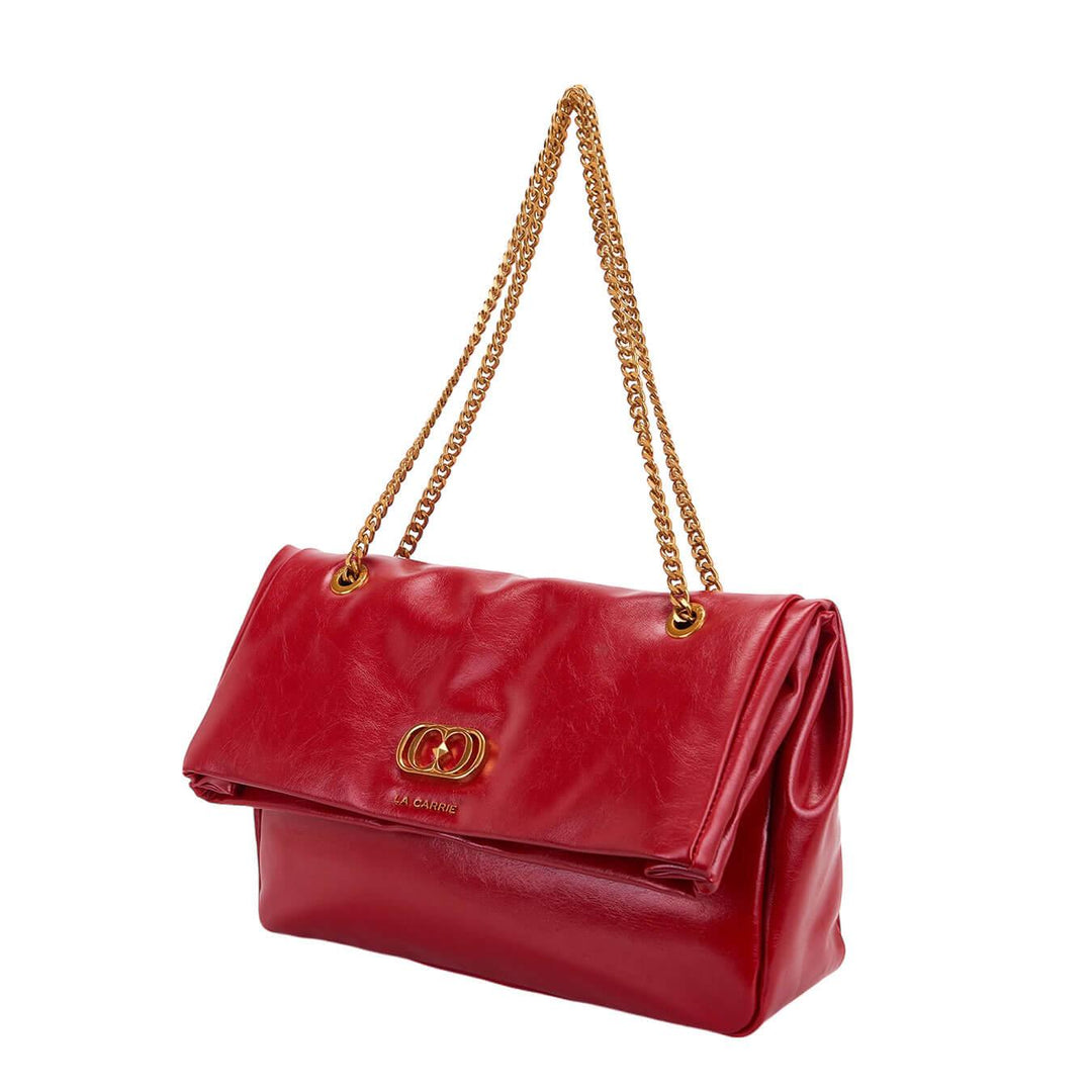 La Carrie Lumi Borsa Donna, Shoulder Bag, Patta, Ecopelle, Rosso