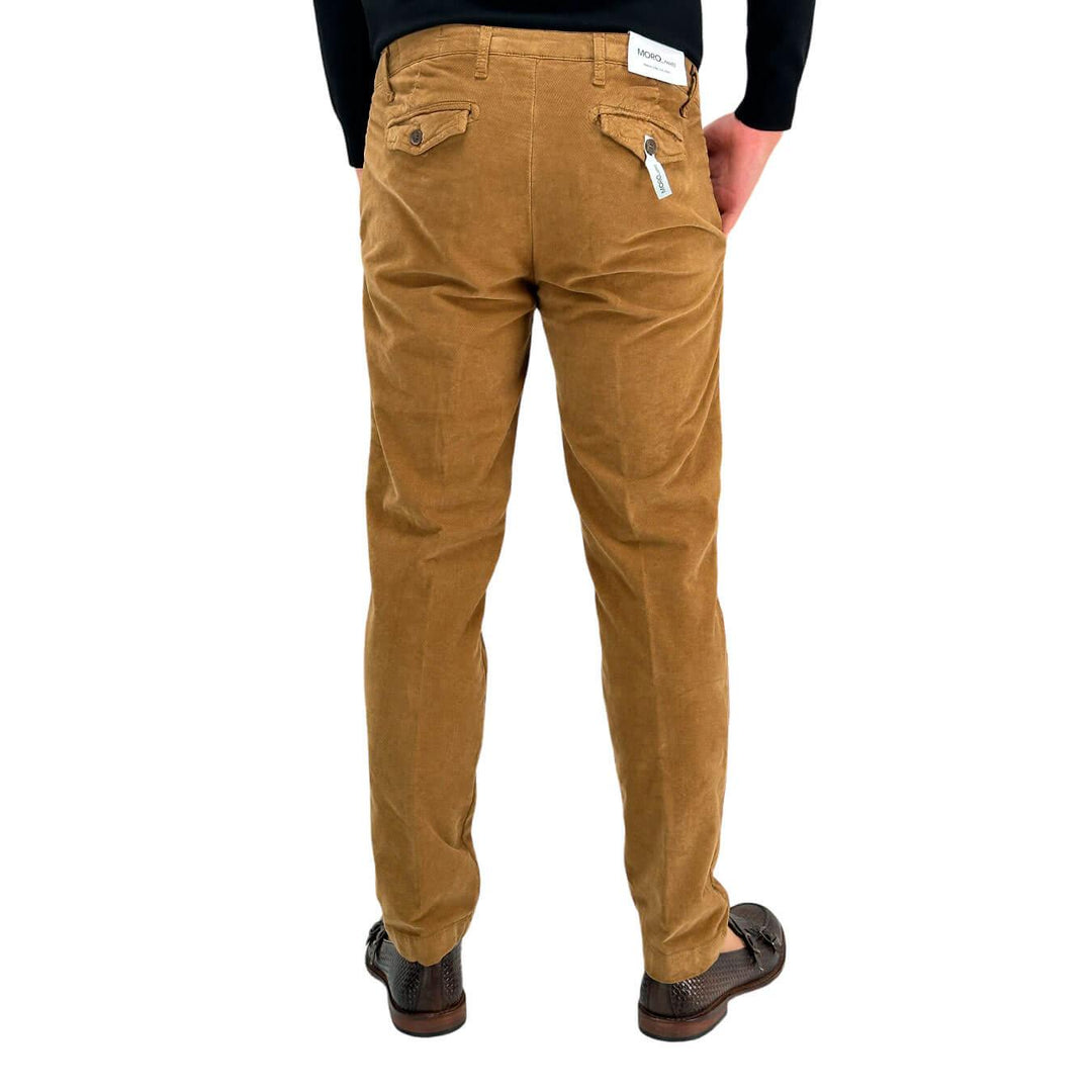 Moro Pantaloni Chino, Uomo, Slim Fit, Cotone, Cammello