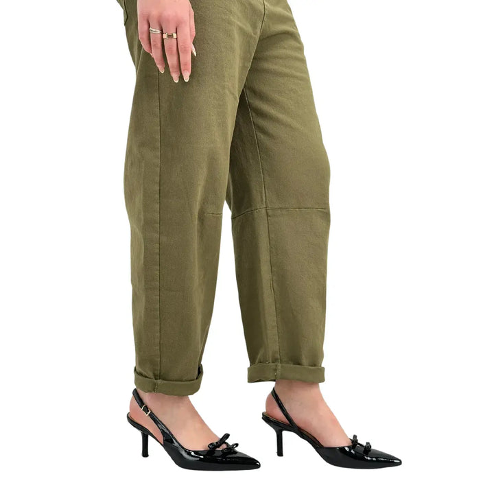 Kontatto, Pantaloni, Donna, Barrel, Cotone, Militare