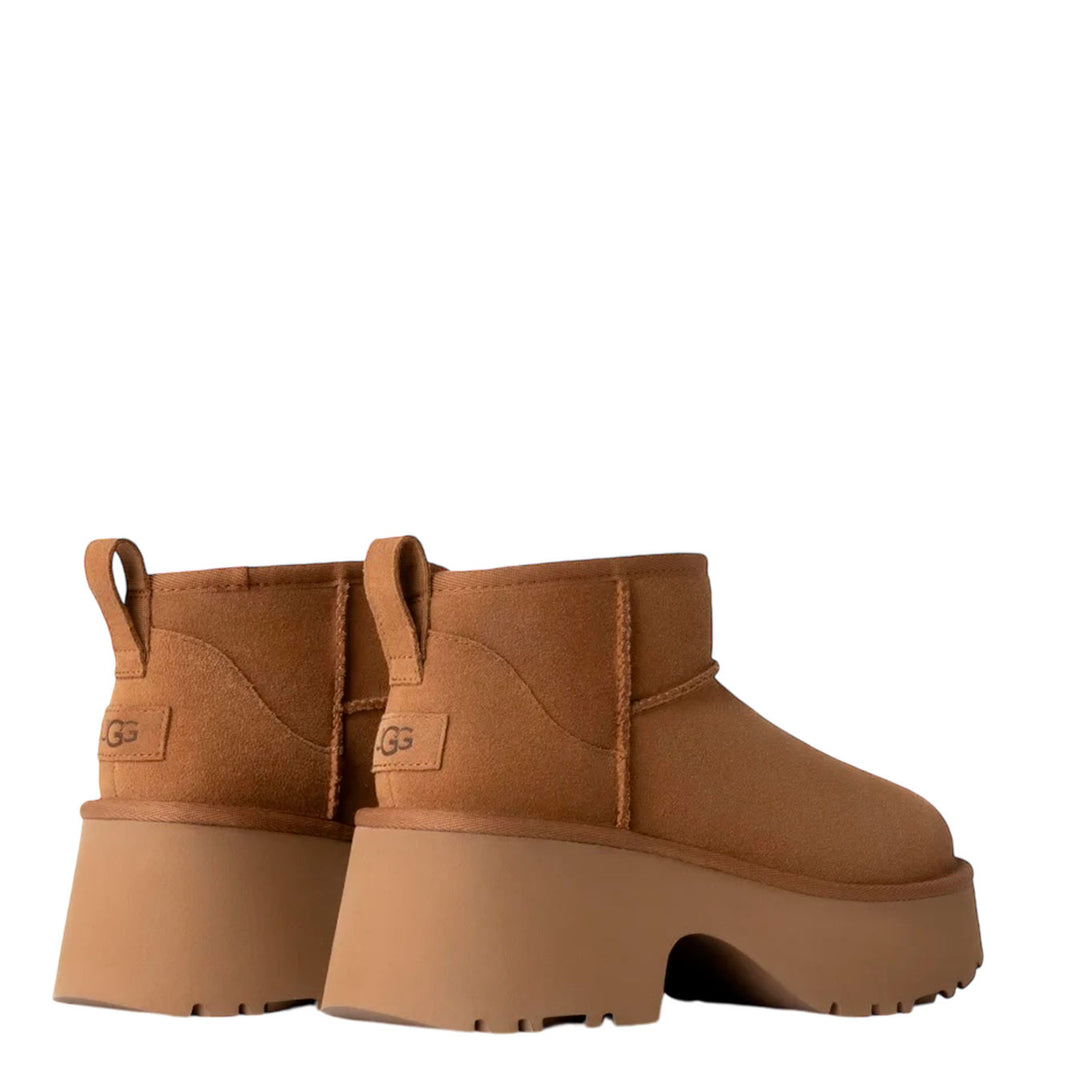 Ugg Stivali Donna, Classic Ultra Mini New Heights, Camoscio, Chestnut