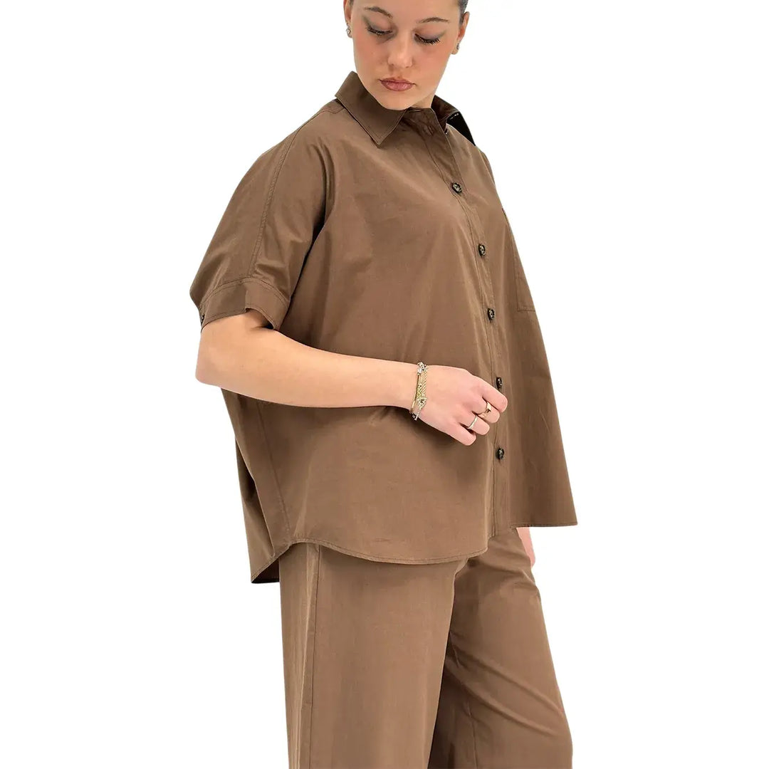 Ottod'Ame, Camicia, Donna, Maniche Corte, Cioccolato