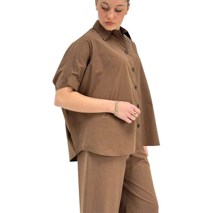 Ottod'Ame, Camicia, Donna, Maniche Corte, Cioccolato