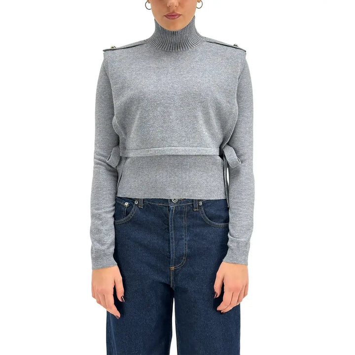 Koralline, Maglia Collo Alto, Donna, Tessuto Misto, Grigio