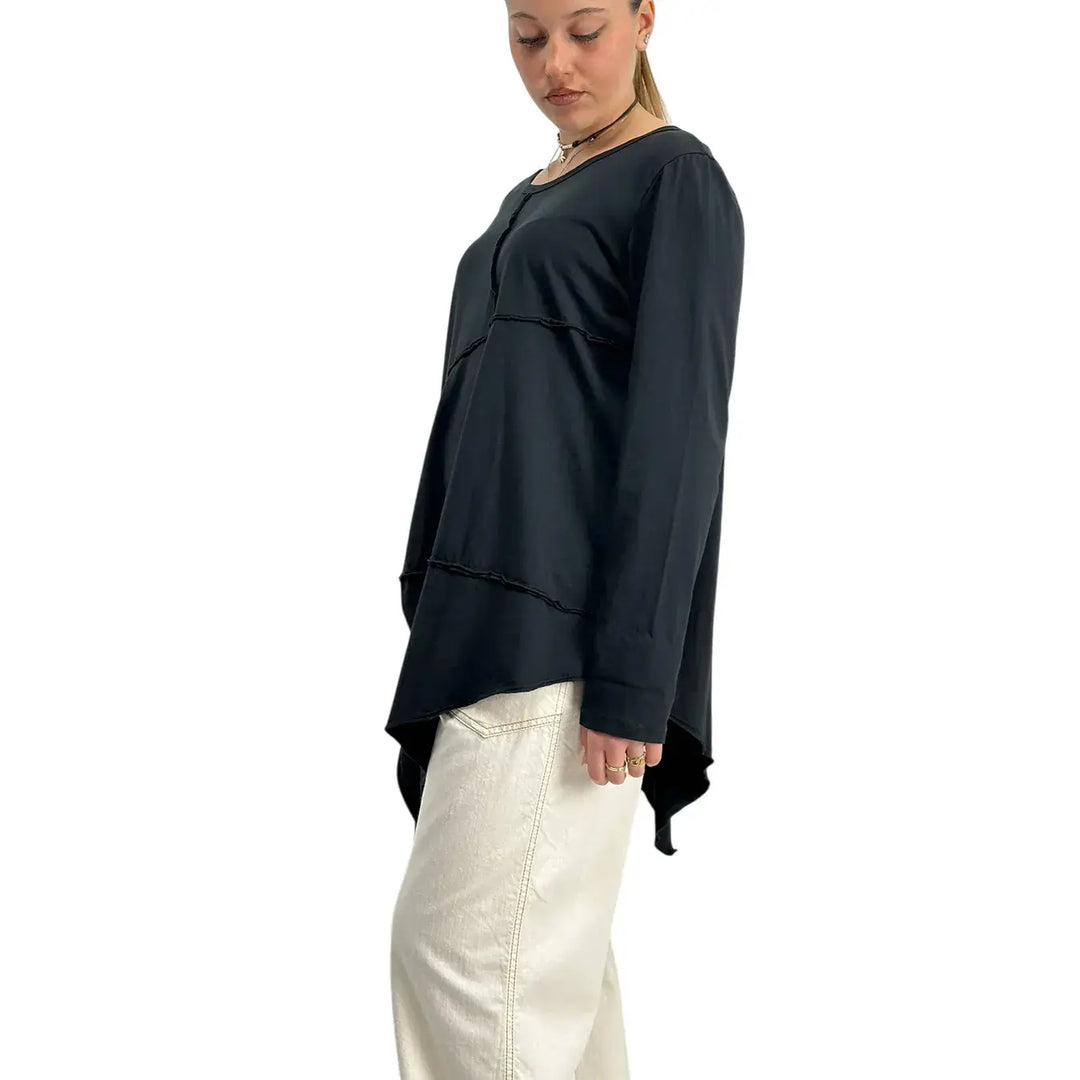 Bassini, T-Shirt Over, Donna, Cotone, Nero