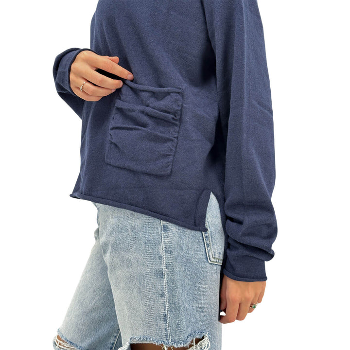 Relish, Maglia, Donna, Paxi, Collo Alto, Cotone Blu