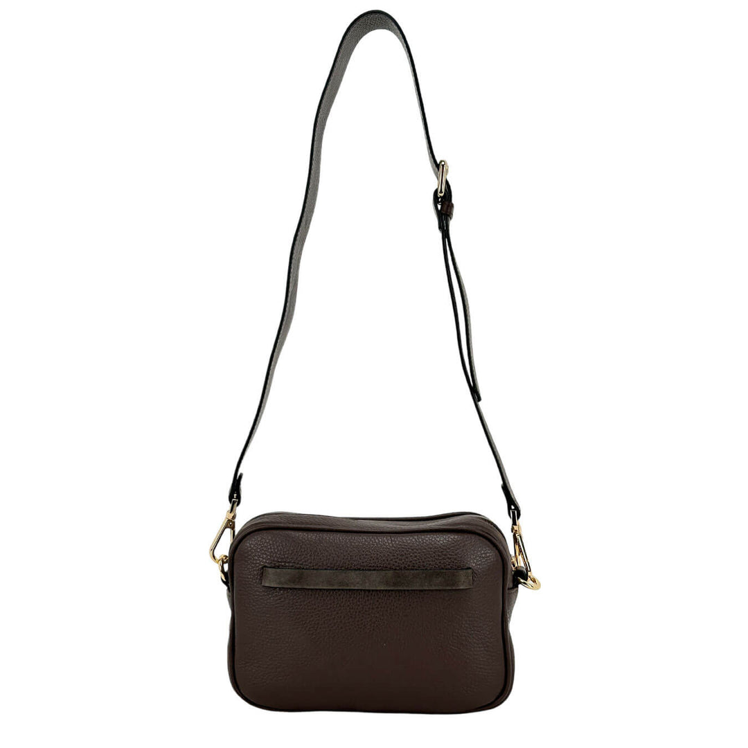 Avenue67 Olga Borsa Donna, Tracolla, Crossbody, Camoscio, Marrone