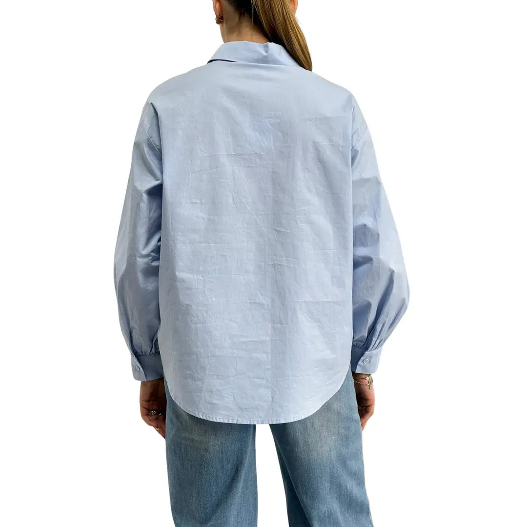 Bassini, Camicia, Donna, Cotone, Azzurro