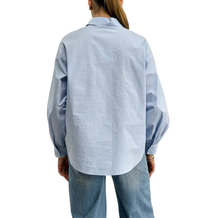 Bassini, Camicia, Donna, Cotone, Azzurro