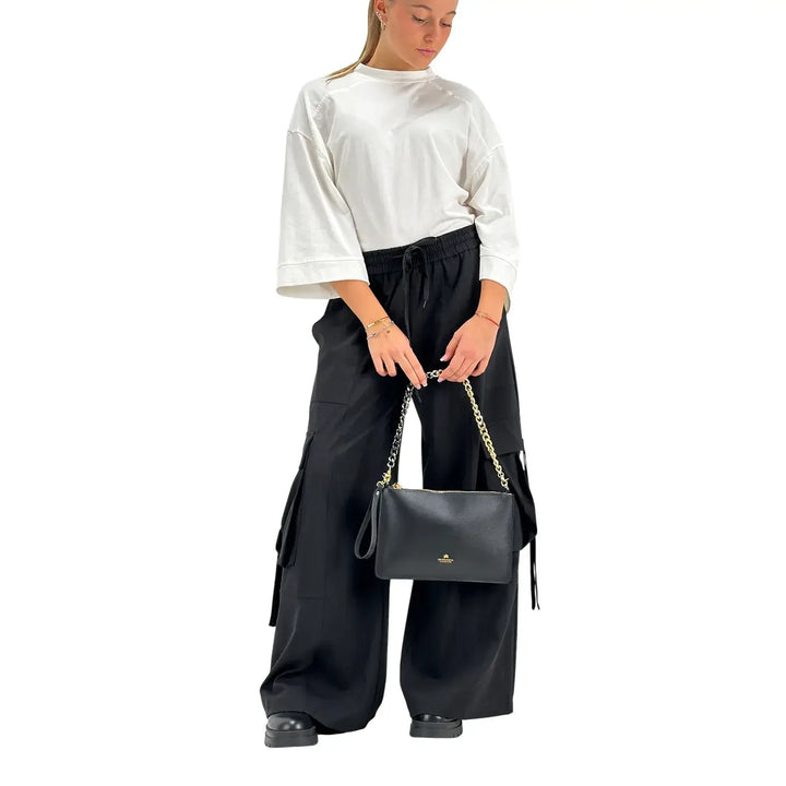 Tensione In, Pantaloni, Donna, Tessuto Misto, Nero