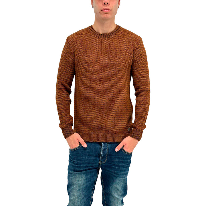 BL.11 Block Eleven Men's Sweater, Crewneck, Knitted, Acrylic, Brown