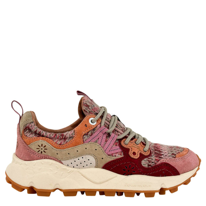 Flower Mountain Yamano 3 Women's Sneakers, Suede and Wool, Pink