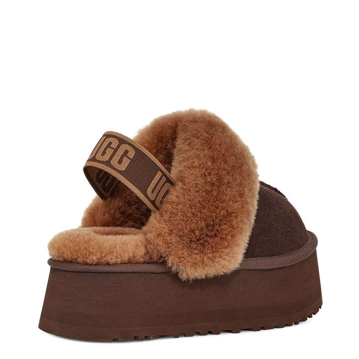 Ugg Funkette Scarpe Donna, Ciabatta con Elastico, Camoscio, Marrone