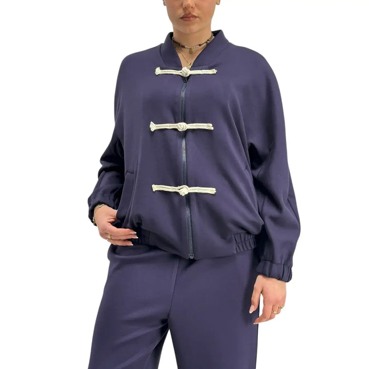 Kontatto, Bomber con Alamari, Donna, Blu