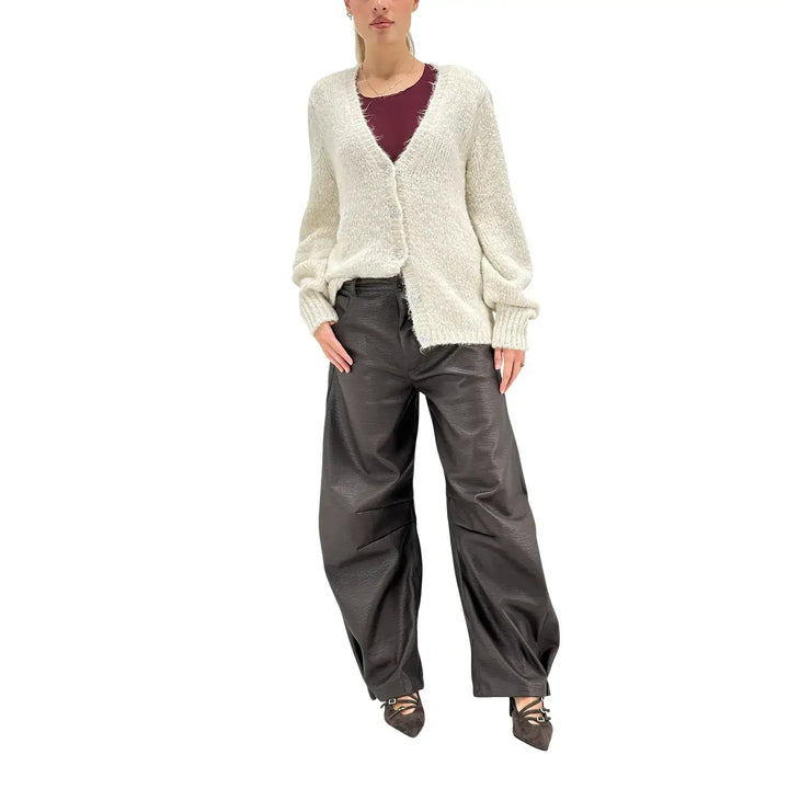 Motel, Cardigan, Donna, Tessuto Misto, Avorio