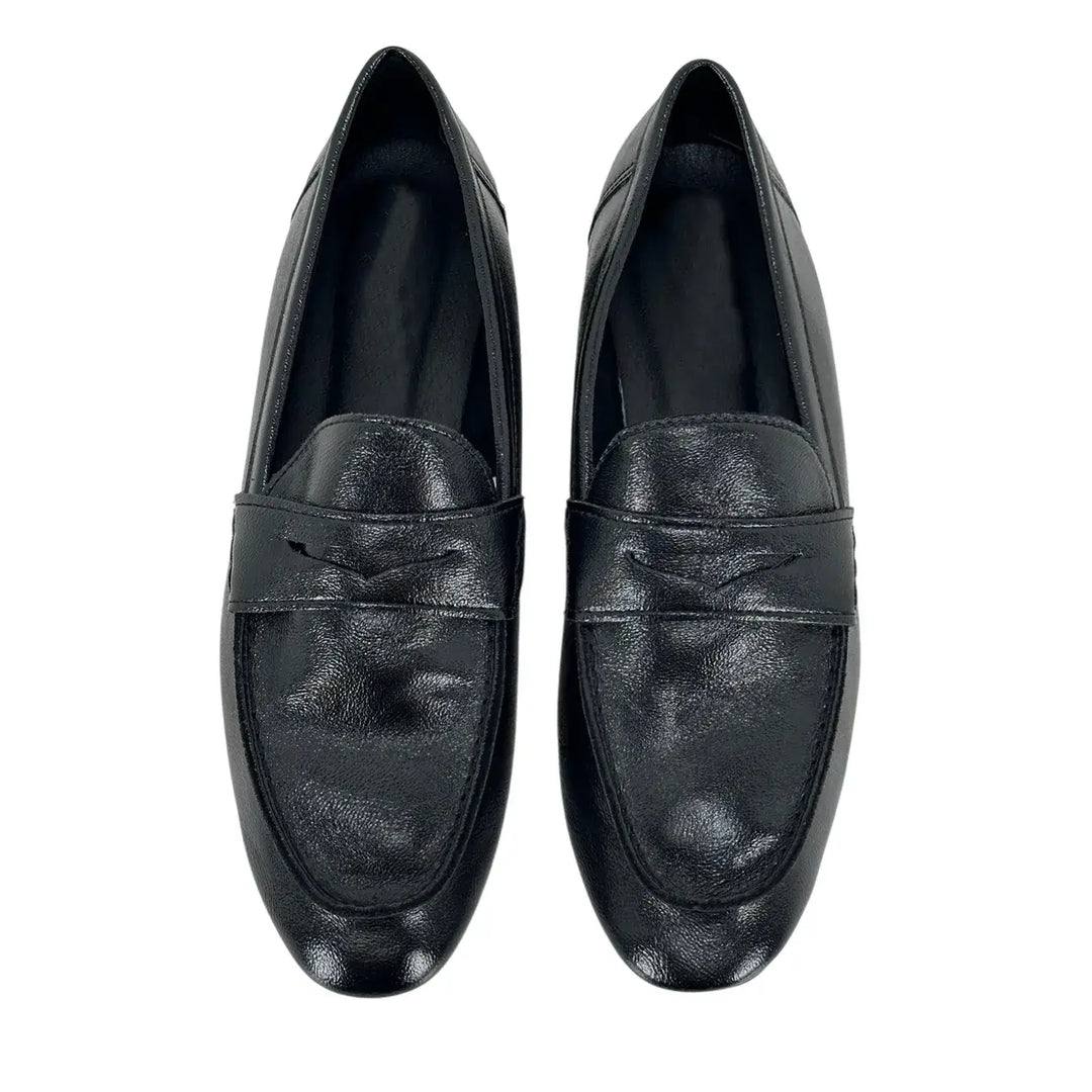Bassini Mocassini Donna Neri in Ecopelle Ultra Soft con Tacco 1 cm e Suola Antiscivolo