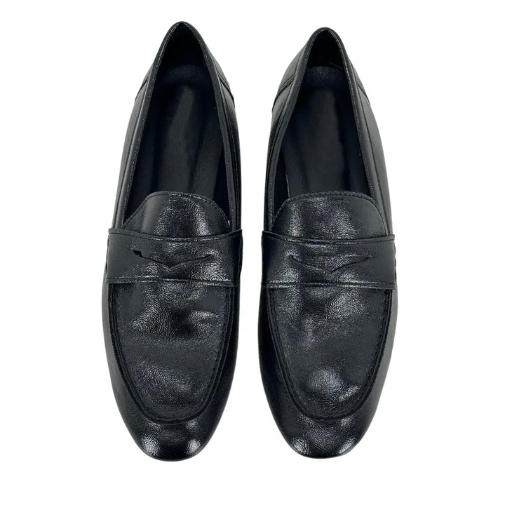 Bassini Mocassini Donna Neri in Ecopelle Ultra Soft con Tacco 1 cm e Suola Antiscivolo