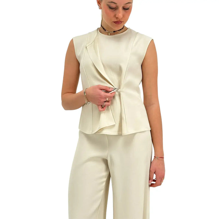 Ottod'Ame, Top, Donna, Dettaglio Metallo, Latte