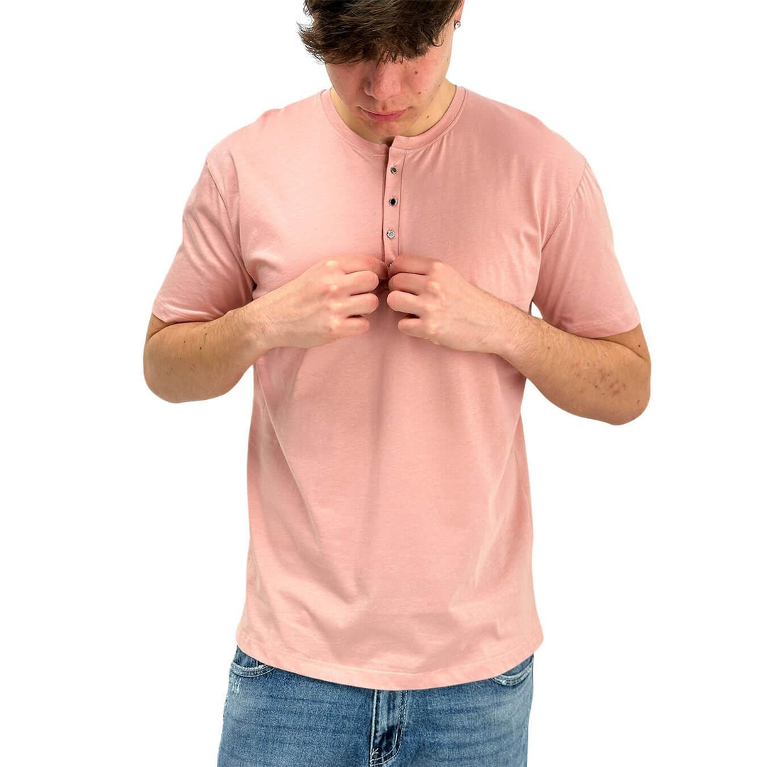 BL.11 Block Eleven Maglia Uomo, Manica Corta, Cotone, Rosa