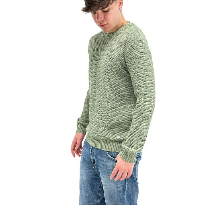 BL.11 Block Eleven Maglia Uomo, Girocollo, Chicco a Riso, Verde