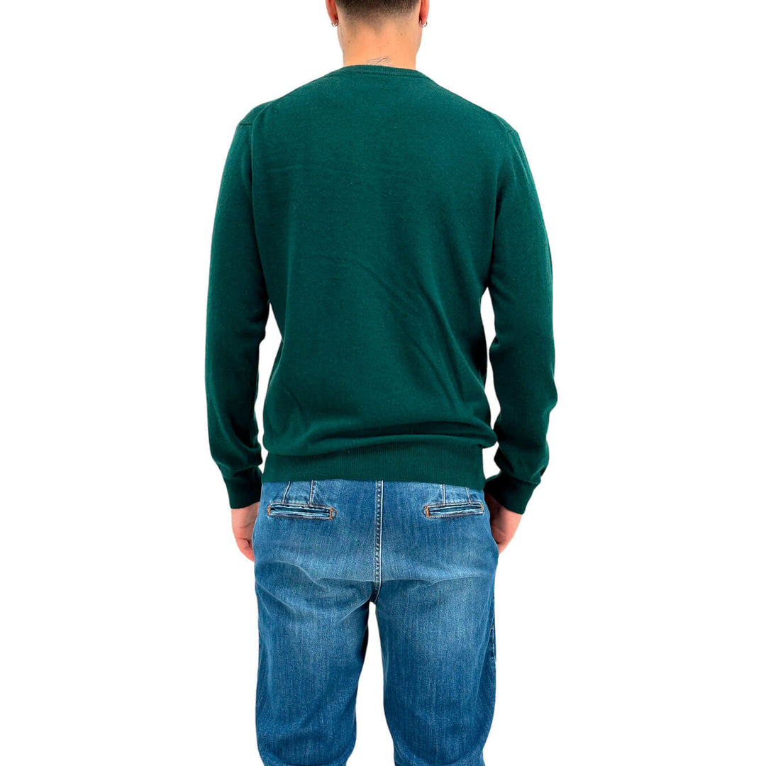 Refabrics Men's Sweater, Basic, Crewneck, Cashmere, Green