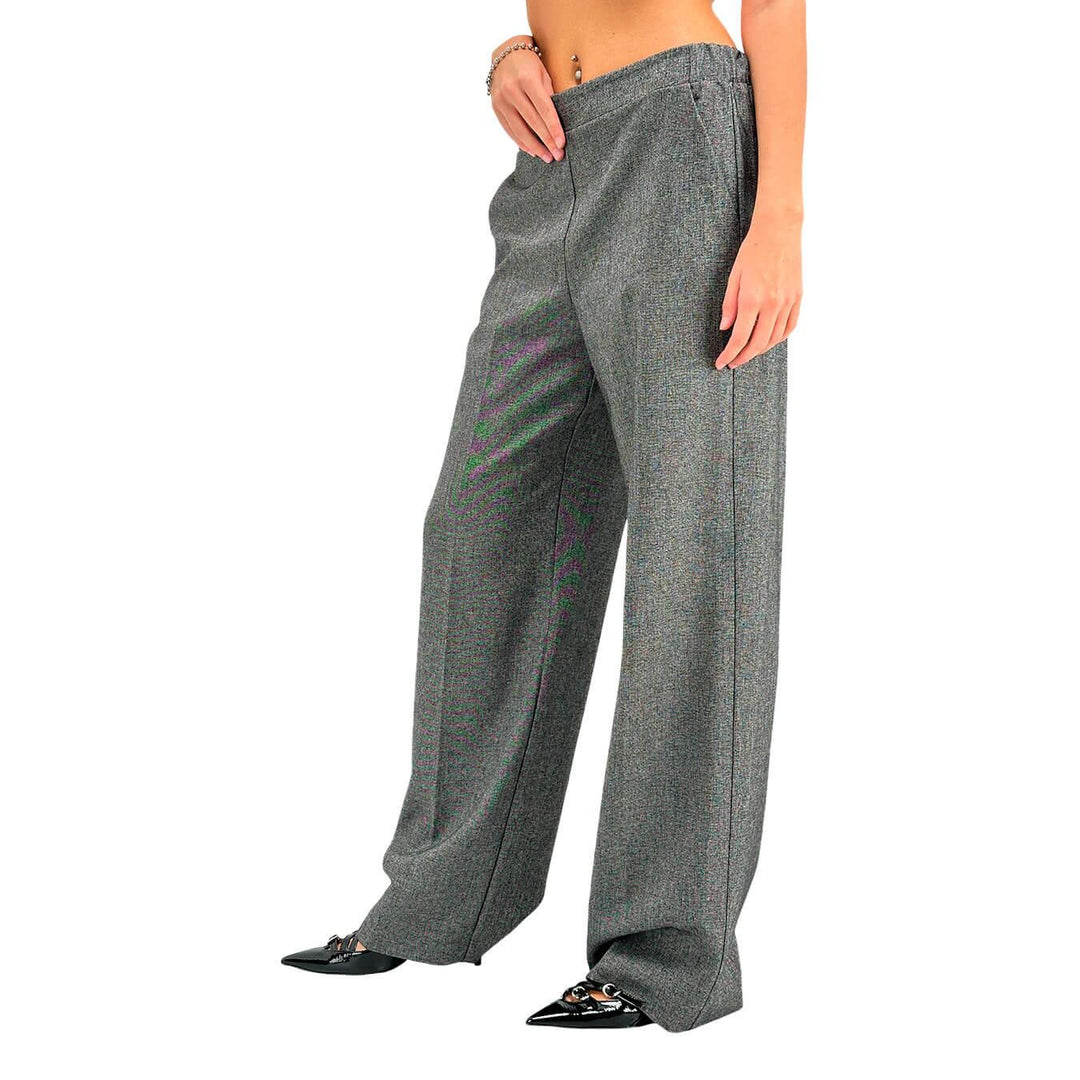 Imperial Women's Trousers, Flared, Mixed Fabric, Grey