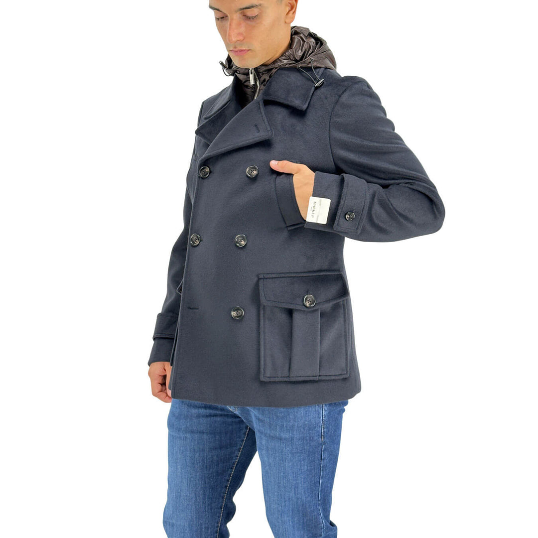 Markup, Caban Doppiopetto, Uomo, Poliestere, Blu