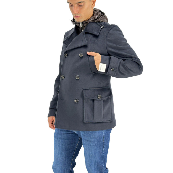 Markup, Caban Doppiopetto, Uomo, Poliestere, Blu