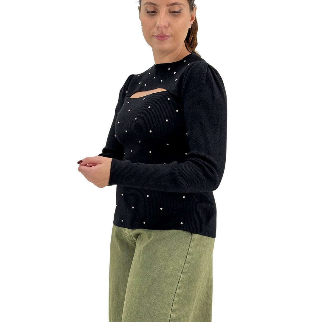 Markup, Maglia, Donna, Tessuto Misto, Nero