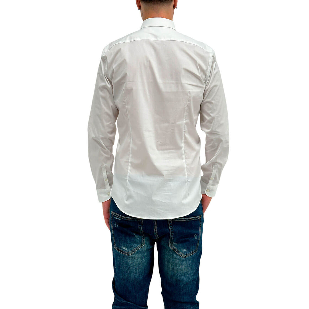 MarKup Camicia Uomo, Basic, Colletto Classico, Misto Cotone, Bianco